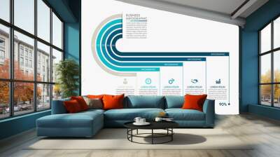 Business data visualization. timeline infographic icons designed for abstract background template milestone element modern diagram process technology digital marketing data presentation chart Vector Wall mural