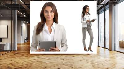 female marketing specialist holding an tablet standing Wall mural