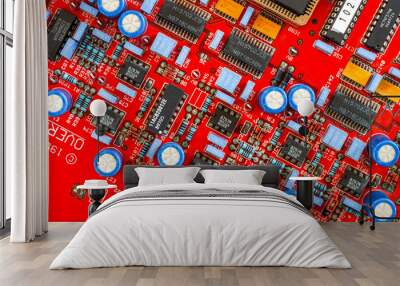 Closeup on electronic board and Electronic device,background Wall mural