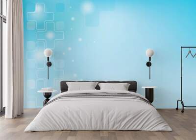 Geometry, positive and hexagon symbols Medical concept background Wall mural