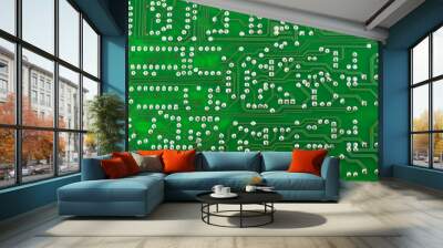 green electrical plate on the back side. Wall mural