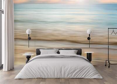 An abstract seascape with blurred panning motion on paper backgr Wall mural