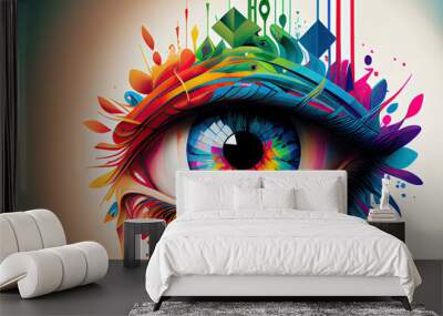 Colorful eye Wall mural