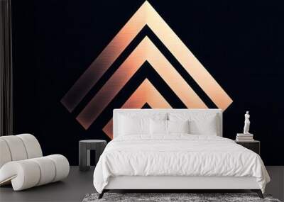 Abstract Geometric Shape in Copper on Black Background. Wall mural