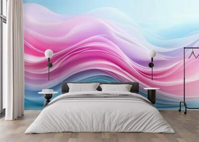 Abstract Pink and Blue Wavy Pattern Background Wall mural