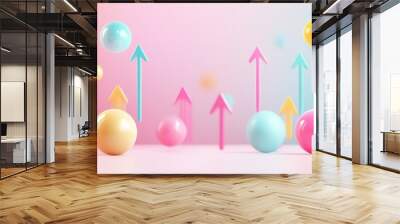 Colorful Arrows and Spheres Abstract Background. Wall mural