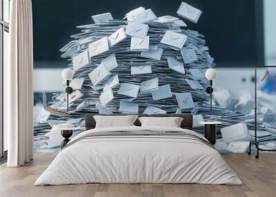 Overwhelmed by Emails. Wall mural