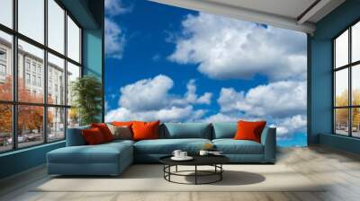 sky and cloud with blue sky and sun for background, panorama Wall mural