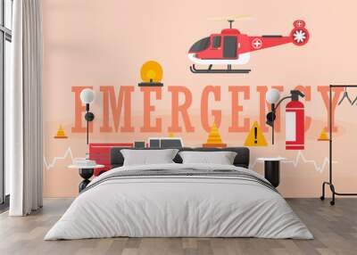 emergency, rescue, rescuing vehicles, rescue under emergency circumstances Wall mural