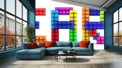 Word learn made of colorful building block. 3d letter. 3d illustration. Wall mural