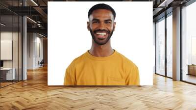 Happy, fashion and portrait of black man with smile on isolated, PNG and transparent background. Humor, funny joke and face of person in trendy clothes with confidence, pride and positive attitude Wall mural