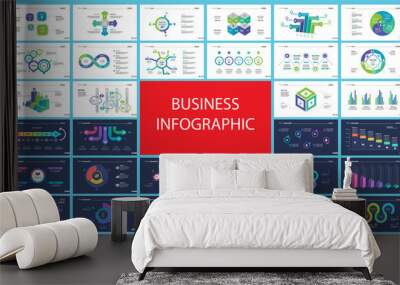 inforgraphic diagram design set can be used for business project, for annual report, web design. sta Wall mural