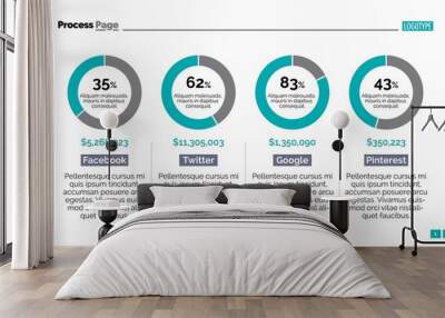 Pie charts layout slide Wall mural