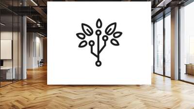 Tree tech line icon Wall mural