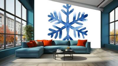 A beautiful watercolor snowflake illustration, perfect for winter designs, holiday themes, and festive decorations. Wall mural