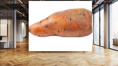 Close-up image of a sweet potato with a rough, textured skin, perfect for healthy eating and vegetarian cooking concepts. Wall mural