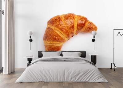 delicious fresh croissant isolated on white background Wall mural