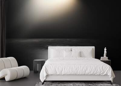 Gradient from deep black to dark grey with soft light reflections, creating a modern minimalist aesthetic Wall mural