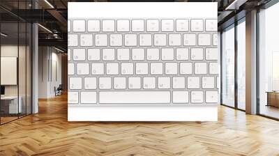 Top view keyboard isolated white background Wall mural