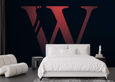 Typographic alphabet in a set. Contains vibrant colors and minimal design on a minimal abstract background Wall mural