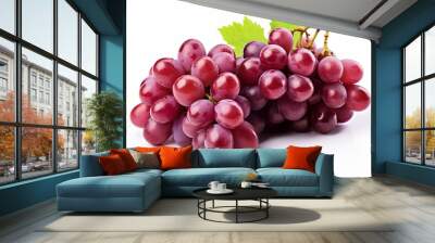 Bunch of red grapes isolated on white background. AI Generated Images Wall mural