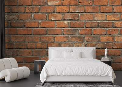 Seamless of Vintage red brick masonry building wall, brick fence wall, background for design Wall mural