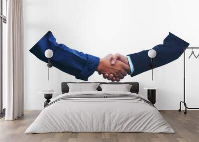 Close up shake hand business agreement concept white background Wall mural