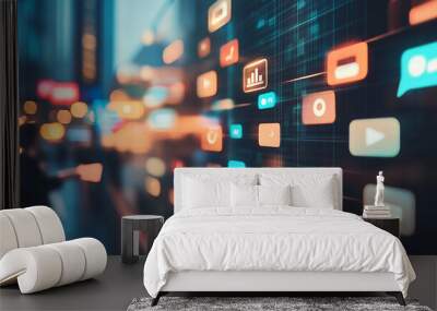 CRM for managing social media interactions. Wall mural