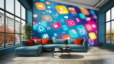 CRM for managing social media interactions. Wall mural