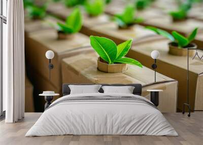 Green packaging technologies and advancements Wall mural