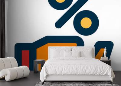 give discount of shopping day fill icon style Wall mural