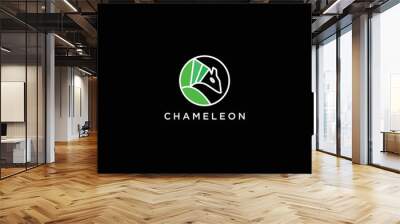 Chameleon logo design vecto Wall mural