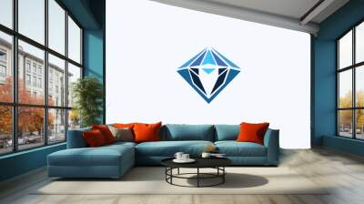 Diamond logo design stylish diamond success company icon Wall mural