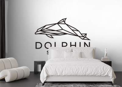 Dolphin logo design icon vector Wall mural