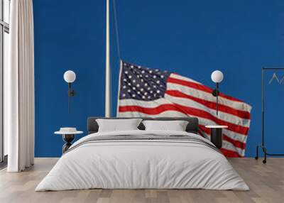 American flag at half mast Wall mural