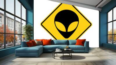 road sign - alien ahead Wall mural