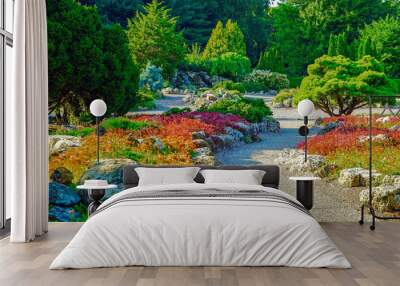 Colorful Japanese garden near Lake Harriet in Minneapolis, Minnesota Wall mural