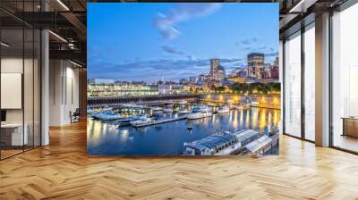 Old Port of Montreal at Night Wall mural