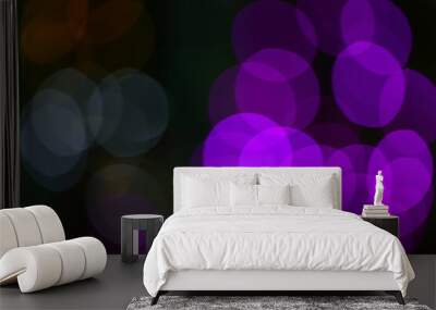 Celebrations abstract background, city lights blurred image. Wall mural