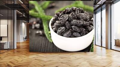 Delicious  sundried organic black raisins, Wall mural