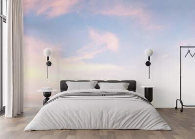 light soft panorama sunset sky background with pink clouds Wall mural