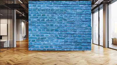 blue brick wall close up Wall mural