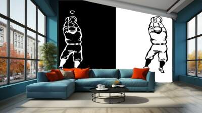 Illustration vector graphics of baseball icon Wall mural