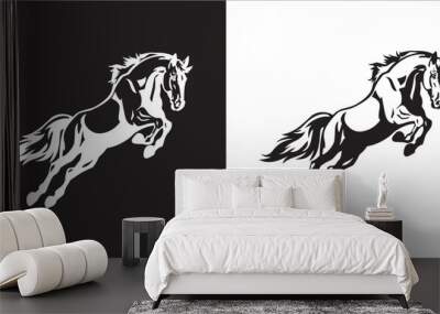 Illustration vector graphics of horse icon Wall mural