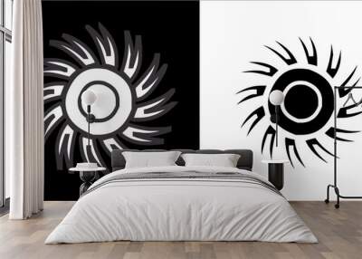 Illustration vector graphics of sun light icon Wall mural