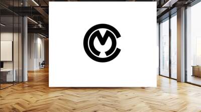 Cm mc c m initial letter logo Wall mural