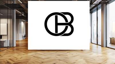 ob bo o b initial letter logo isolated on white background Wall mural