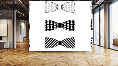 outline silhouette bow tie icon set with different style isolated on white background  Wall mural