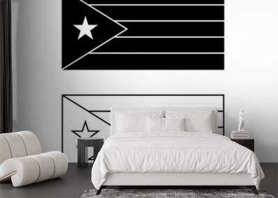 outline silhouette Flag of Cuba icon set Wall mural