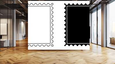 outline silhouette postage stamp icon set isolated on white background Wall mural